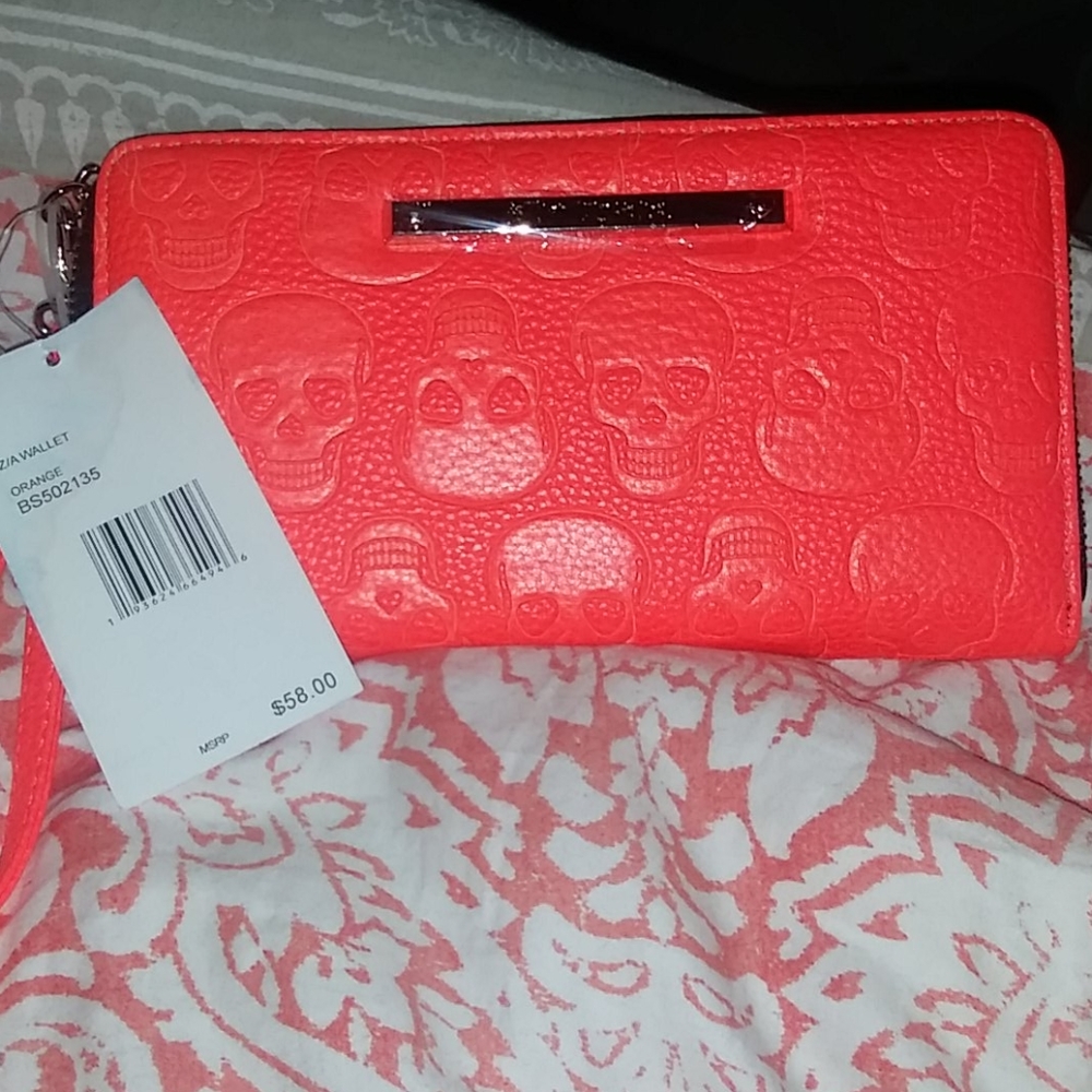 🆕 BETSEY JOHNSON | Orange Skull Wallet/Wristlet